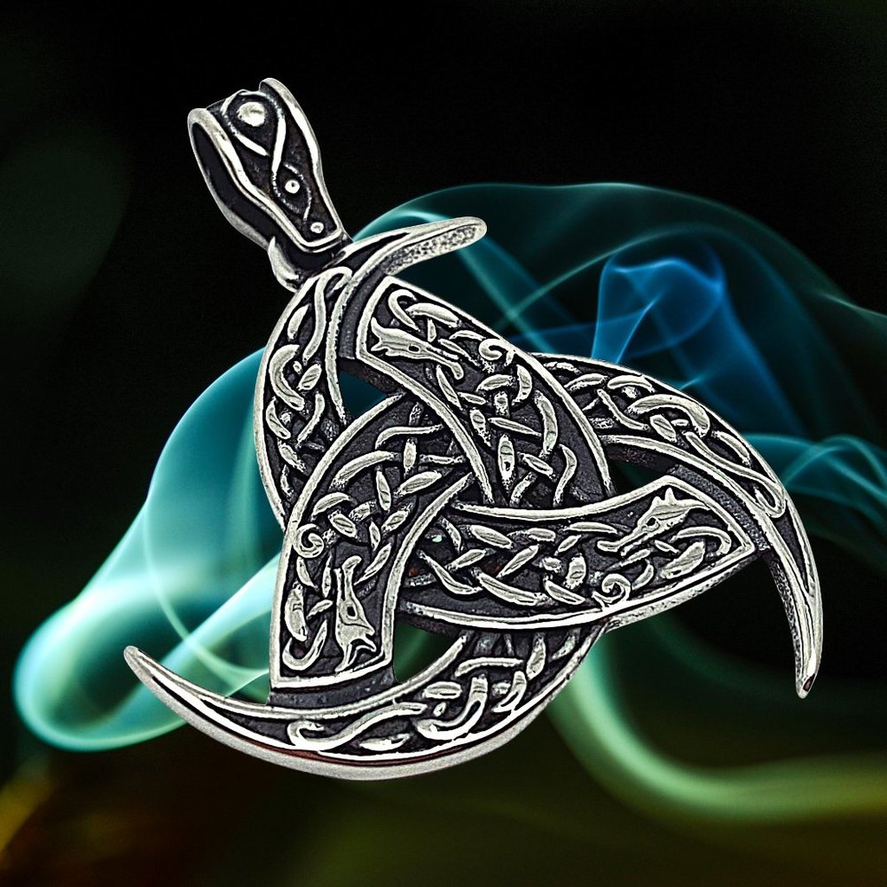 Viking Totem Celtic Knot Stainless Steel Pendant Necklace